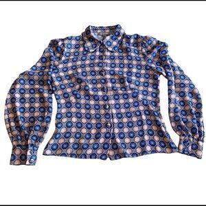 EUC Love blue and brown blouse